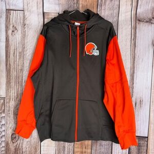 Nike Cleveland Browns Full Zip Hoodie NFL Football Fan Dawg Pound Size XXL NWT